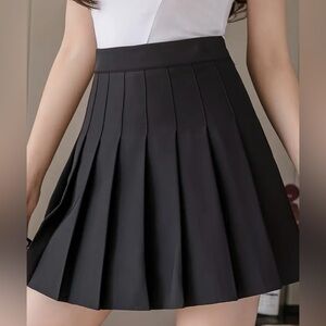 Kpop High Waist Pleated Skirts, Preppy Elegant Body A Line Mini Skirts